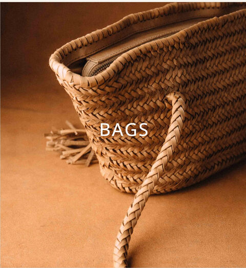 A woven leather tote bag